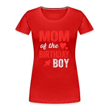 Mutter des Geburtstagskindes Mutter des Geburtstagskindes - Frauen Premium Bio T-Shirt - Rot - Vorne - Mia (176cm)