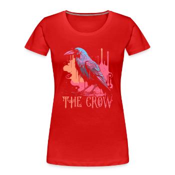 Le Corbeau - T-shirt bio Premium Femme - rouge - Devant - Mia (176cm)