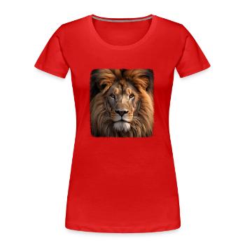 Lions realistic lion - Women's Premium Organic T-Shirt - red - Front - Mia (176cm)