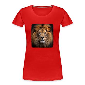 Lions realistic lion - Women's Premium Organic T-Shirt - red - Front - Mia (176cm)
