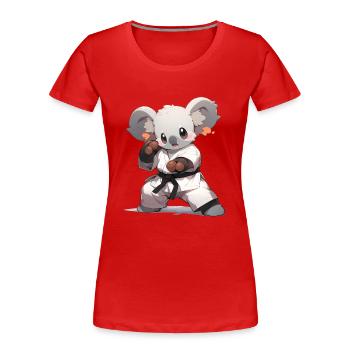 Drôle Koala Arts Martiaux MMA Kawaii Arts Martiaux - T-shirt bio Premium Femme - rouge - Devant - Mia (176cm)