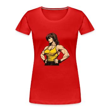 Frau Fitness Muskeln Workout Gym Girl - Frauen Premium Bio T-Shirt - Rot - Vorne - Mia (176cm)