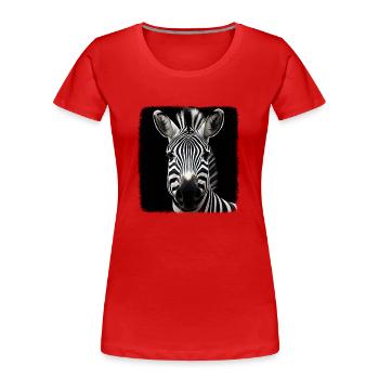 Zèbres réalistes Zèbre - T-shirt bio Premium Femme - rouge - Devant - Mia (176cm)