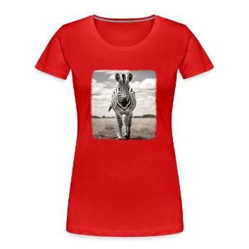 Zèbres réalistes Zèbre - T-shirt bio Premium Femme - rouge - Devant - Mia (176cm)