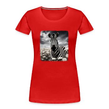Zèbres réalistes Zèbre - T-shirt bio Premium Femme - rouge - Devant - Mia (176cm)