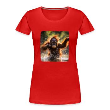 Orang Utans realistic Orang Utan - Frauen Premium Bio T-Shirt - Rot - Vorne - Mia (176cm)