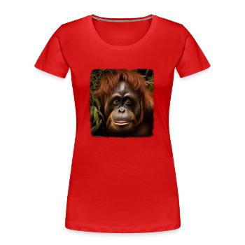 Orang Utans realistic Orang Utan - Frauen Premium Bio T-Shirt - Rot - Vorne - Mia (176cm)