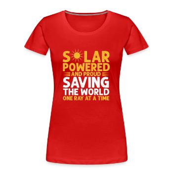 Solarmodul Solarenergie Solarstrom - Frauen Premium Bio T-Shirt - Rot - Vorne - Mia (176cm)