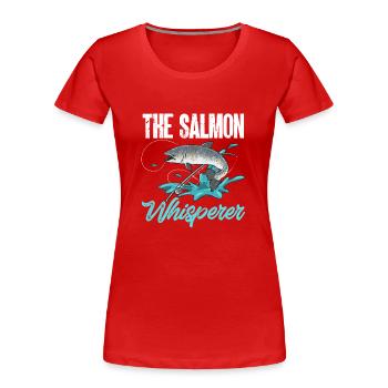 Lachsfischen Fischer Lachs Angler - Frauen Premium Bio T-Shirt - Rot - Vorne - Mia (176cm)
