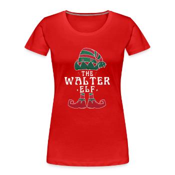 Walter Elf Famille Assortie Groupe Noël Maman - T-shirt bio Premium Femme - rouge - Devant - Mia (176cm)