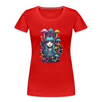 Psychedelische Party Goa Pilz Festival Kunst - Frauen Premium Bio T-Shirt - Rot - Vorne - Mia (176cm)