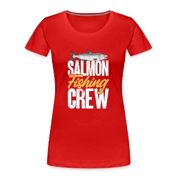 Lachsfischen Fischer Lachs Angler - Frauen Premium Bio T-Shirt - Rot - Vorne - Mia (176cm)