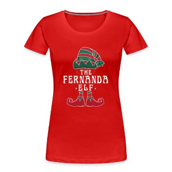 Fernanda Elf Family Matching Group Christmas Mom - Women's Premium Organic T-Shirt - red - Front - Mia (176cm)