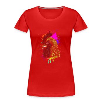 Fâché - T-shirt bio Premium Femme - rouge - Devant - Mia (176cm)