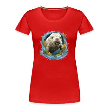 Rettet Die Seekühe Wassertiere Seekühe - Frauen Premium Bio T-Shirt - Rot - Vorne - Mia (176cm)