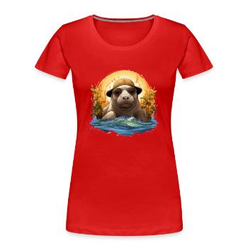 Save the manatees Aquatic animals Manatees - Women's Premium Organic T-Shirt - red - Front - Mia (176cm)