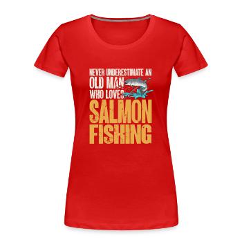 Lachsfischen Fischer Lachs Angler - Frauen Premium Bio T-Shirt - Rot - Vorne - Mia (176cm)