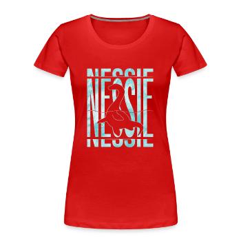 Monstre du Loch Ness de Nessie - T-shirt bio Premium Femme - rouge - Devant - Mia (176cm)