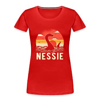 Monstre du Loch Ness de Nessie - T-shirt bio Premium Femme - rouge - Devant - Mia (176cm)