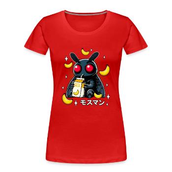 Mothman Banana Milkshake - Women's Premium Organic T-Shirt - red - Front - Mia (176cm)
