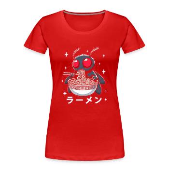 Mothman Ramen Nudeln - Frauen Premium Bio T-Shirt - Rot - Vorne - Mia (176cm)