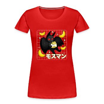 Mothman Banana Milkshake - Women's Premium Organic T-Shirt - red - Front - Mia (176cm)