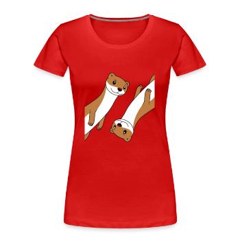 Humour petite fouine - T-shirt bio Premium Femme - rouge - Devant - Mia (176cm)