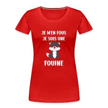 Humour petite fouine - T-shirt bio Premium Femme - rouge - Devant - Mia (176cm)