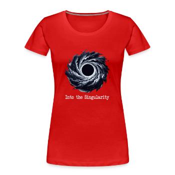 Astrophysics Enthusiast Into The Singularity - Women's Premium Organic T-Shirt - red - Front - Mia (176cm)