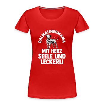 Hund Dalmatiner - Frauen Premium Bio T-Shirt - Rot - Vorne - Mia (176cm)