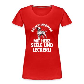 Hund Dalmatiner - Frauen Premium Bio T-Shirt - Rot - Vorne - Mia (176cm)