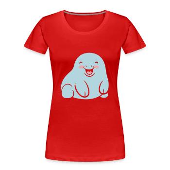 Drôle bébé minimaliste simple petit lamantin - T-shirt bio Premium Femme - rouge - Devant - Mia (176cm)