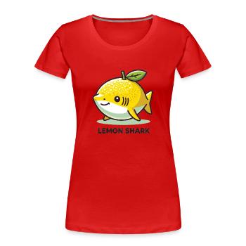 Requin citron drôle d’animal fait de fruits - T-shirt bio Premium Femme - rouge - Devant - Mia (176cm)