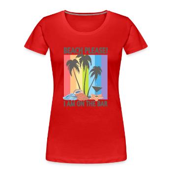 Strand bitte - Frauen Premium Bio T-Shirt - Rot - Vorne - Mia (176cm)