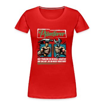 Pflasterer Beruf mit lustigen Spruch - Frauen Premium Bio T-Shirt - Rot - Vorne - Mia (176cm)