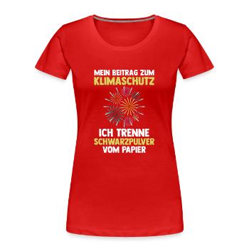 Neujahr Feuerwerk Silvester - Frauen Premium Bio T-Shirt - Rot - Vorne - Mia (176cm)
