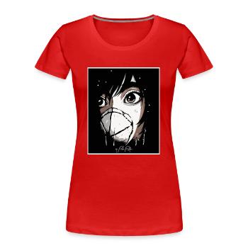 Manga Anime Jugendliche mit Maske - Frauen Premium Bio T-Shirt - Rot - Vorne - Mia (176cm)
