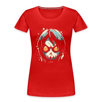 Un méchant de manga de bande dessinée de dessin animé - T-shirt bio Premium Femme - rouge - Devant - Mia (176cm)