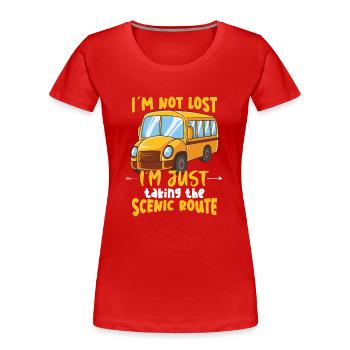Anniversaire d'appréciation drôle de chauffeur d'autobus scolaire - T-shirt bio Premium Femme - rouge - Devant - Mia (176cm)