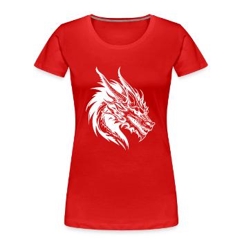 Fantasy Dragon Anime Dragon Head Reptile mythique - T-shirt bio Premium Femme - rouge - Devant - Mia (176cm)