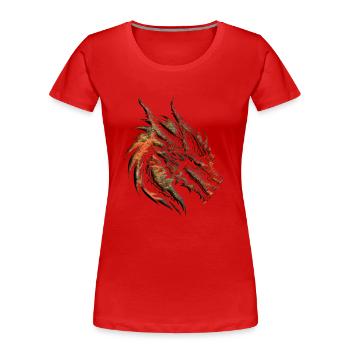 Fantasy Dragon Anime Dragon Head Reptile mythique - T-shirt bio Premium Femme - rouge - Devant - Mia (176cm)