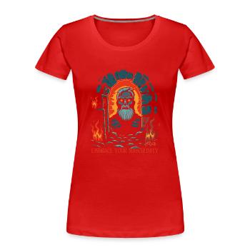 Embrace your manhood in the dungeon - Women's Premium Organic T-Shirt - red - Front - Mia (176cm)