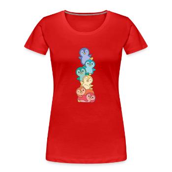 Rainbow Flag Gay Pride LGBTQ Pinguin süßer Pinguin - Frauen Premium Bio T-Shirt - Rot - Vorne - Mia (176cm)