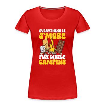 S'more Campfire Marshmallow Camping - T-shirt bio Premium Femme - rouge - Devant - Mia (176cm)