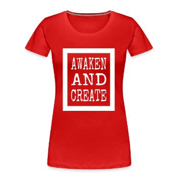 technologie cadeau dictons drôles conscience heureuse - T-shirt bio Premium Femme - rouge - Devant - Mia (176cm)