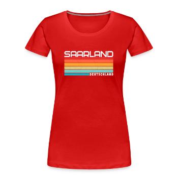 Sarre Saarlander Sarre - T-shirt bio Premium Femme - rouge - Devant - Mia (176cm)
