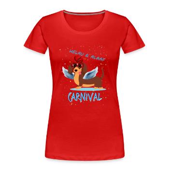 Teckel, Carnaval, Carnaval, Helau, Alaaf, Ange - T-shirt bio Premium Femme - rouge - Devant - Mia (176cm)