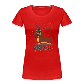 Teckel, Carnaval, Carnaval, Helau, Alaaf, Détective - T-shirt bio Premium Femme - rouge - Devant - Mia (176cm)