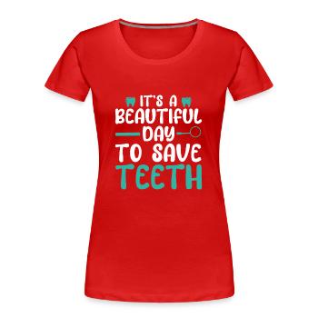 Zahnarzt Student Abschluss Zähne Zahnmedizin - Frauen Premium Bio T-Shirt - Rot - Vorne - Mia (176cm)