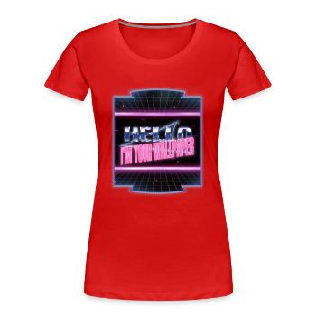 hack out bday hacker fans and free wifi codes - Frauen Premium Bio T-Shirt - Rot - Vorne - Mia (176cm)